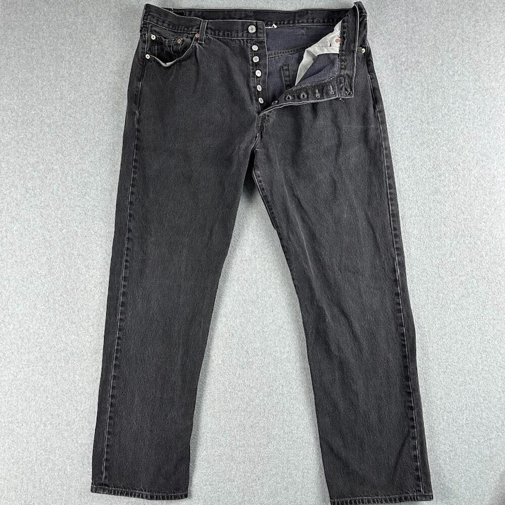 Vintage Levi 501 XX Black Button Fly Y2K Straight Leg Jean 42x36 (40x34) Western
